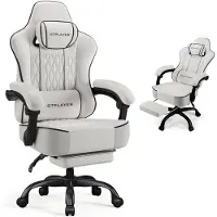 GTPLAYER GamingStuhl, Bürostuhl, Ergonomischer Pc Stuhl, Höhenverstellbarer Drehstuhl, Armlehnen mit Synchronmechanik, Lendenkissen, Kopfkissen