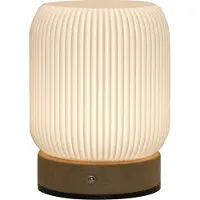 Aibecy Holzmaserung Touch Nachtlicht Pat Tischlampe Schlafzimmer Nachttischlampe Umgebungslicht mit eingebauter Batterie Tragbare Lampe