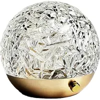 Crrynuo Wasserwellen-Kristalllampe, LED-dekorative Kristall-Tischlampe, Nachtlicht, tragbare LED-Tischlampe, Nachttischlampe, USB-Nachttischlampe (Berühren Sie 3 Farben)