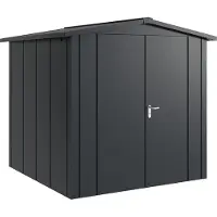 Hörmann , Metall-Gerätehaus "Juno" mit Satteldach, JSD5 - Design, 214 x 214 cm (B x T), anthrazit, 2-flüglige Tür