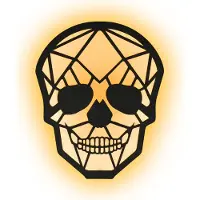 Aibecy Schwarze Totenkopf-Wandleuchte, monochrom, Temperatur 3000 K, USB A+C-Ladeanschluss (Laden Sie Ihr Telefon auf), 4000mAh-Akku