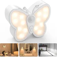 Welikera LED Nachtlicht mit Bewegungssensor, 1 Stück dimmbare Nachtlampe, 3 Farbmodi, USB wiederaufladbar, ideal für Kinderzimmer, Flur, Treppe, Schlafzimmer