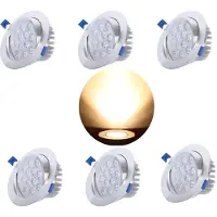 Lapamax 6 Stück 7W LED Einbaustrahler Deckenspots Schwenkbar Strahler Einbauleuchte Deckenleuchte, Warmweiß
