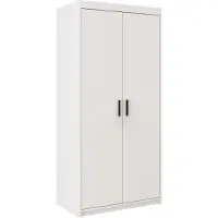 Masseno Drehtürenschrank ELENORA 90 cm Kleiderschrank Schlafzimmer Schrank 2-türig Weiß