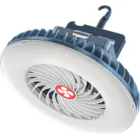 Crrynuo LED-Campinglampe für den Außenbereich, tragbarer Campingventilator mit klappbarem Stativ, LED-Laterne, Mini-Tischventilator, USB-Akkuventilator mit Haken für Camping, Home Office