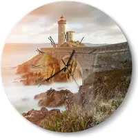 DEQORI Glasuhr Ø50 cm Römisch 'Leuchtturm Wache' Wanduhr Glas Uhr Design leise Küchenuhr