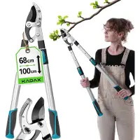 Kadax Amboss Astschere 68–100 cm, Teleskop Baumschere für dicke Äste bis 50 mm, Gartenschere mit rutschfesten Griffen und scharfer Stahlklinge für präzisen Baumschnitt