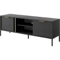 Masseno TV-Schrank LORENZO 153,1 cm Fernsehschrank mit 2 Türen TV-Lowboard für Wohnzimmer Modern 153,1x39,5x53,4 cm Anthrazit / Anthrazit