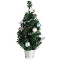 COM-FOUR® Künstlicher Weihnachtsbaum mit Christbaumkugeln - Geschmückter Tannenbaum für die Weihnachtsdekoration - Christbaum für die Deko zu Weihnachten