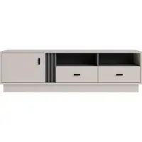 Masseno TV-Schrank PUNTO 155 cm Fernsehschrank mit 2 Schubladen und 1 Türen TV-Lowboard für Wohnzimmer Modern 155x48x45 cm Kaschmir / Kaschmir