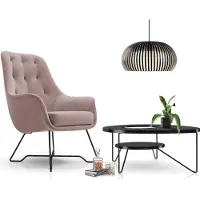 Domo DomoHome Sessel EZO Komfortabler Moderner Designer-Sessel Ergonomische Polsterung, Stabile beine, PUR-Schaum Sitzkomfort, Hochwertiger Stoffbezug Größe: 72x83x101 cm, Farbe: PUDERROSA