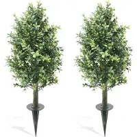 StarTech.com Künstlicher Buchsbaum - Topiary-Sträucher - 2er Set - 70/90 cm - Mit Erdspieß - Für außen - Größe 3XL - Deep Sapphire