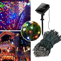 Lapamax 10M 100Leds Solar Lichterkette Außen Innen, Bunt Weihnachtsbeleuchtung 8 Modi Wasserdicht, Deko für Weihnachten Hof Garten Balkon Baum Camping Bankett