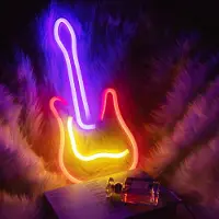 Lapamax Neon Led Licht USB, Neon Schild , Nachtlicht,Neonlicht Led Wanddeko, Gaming Deko Zimmer Party Bar Kinder Geschenk(Gitarre)