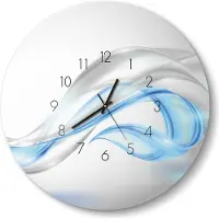 DEQORI Glasuhr Ø50 cm Zahlen 'Harmonie der Linien' Wanduhr Glas Uhr Design leise Küchenuhr