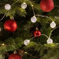 COM-FOUR® 2x LED Lichterkette mit Kugeln - Lichterkette mit LED-Licht - Dekorative Beleuchtung für Weihnachten, Geburtstag, Hochzeit oder Party