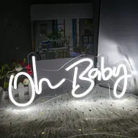 Rosikey Oh Baby Neonlicht Dekoleuchten Leuchtschild Neon Schild Neon Sign, LED Leuchtreklame Wanddekoration für Gaming Zimmer Schlafzimmer Wand Bar Hochzeit Party Geschenke Deko