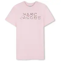 Marc Jacobs für Mädchen. W60718 Rosa Logo-Kleid (12Y= 150cm), Lässig, Baumwolle, Kurzarm, Kinderbekleidung