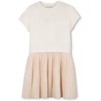 Michael Kors für Mädchen. R30587 Kleid M.L beige (14Y= 156cm), Lässig, Polyester, Kurzarm, Kinderbekleidung