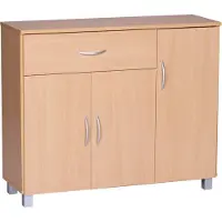 Möbelando Sideboard SETE Buche mit 1 Schublade & 3 Türen 90 x 75 x 30 cm | Design Kommode aus Holz | Anrichte Flur-Schrank mit Griffen