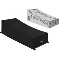 Crrynuo Schutzhülle, wasserdicht, winddicht, UV-Schutz, Sonnenschutz aus 210D Oxford-Gewebe, für Chaiselongue (210 x 75 x 40/80 cm) – Schwarz