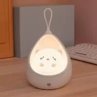 Crrynuo Niedliche Katzen-Nachtlicht-Wandlampe mit Bewegungssensor, wiederaufladbar, Dekoration für Kinder- und Jugendzimmer (weiß)