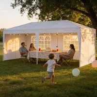 ACXIN Pavillon 3x6 m faltbar wasserdicht UV-Schutz mit 6 Seitenwänden (Fenster & Reißverschluss), vielseitiges Party- & Garten-Zelt inkl. Tasche – Weiß