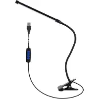 Aibecy Klappbare LED-Schreibtischlampe, Clip-on-Typ, wiederaufladbar, Plug-in, langer Arm, USB, Nachttisch, Studium, Studentenwohnheim, Arbeit, Augenschutzlampen