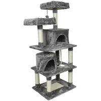 StarTech.com Kratzbaum Katze - Kletterturm - Über 5 Ebenen - Für Katzen - Spiel- und Ruheplatz - Grau