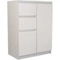 CDF moderne Kommode 2D2S (2 Türen, 2 Schubladen) | Farbe: weiß | Aktenschrank, für kleine Gegenstände | Ideal für Wohnzimmer, Schlafzimmer