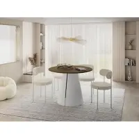 WFL GROUP Esstisch Rund Ausziehbar im Loft-Stil – 120 bis 200 cm – Platzsparender Tisch mit Weißen Konischem Metallbeinen für 6 bis 10 Personen, Esszimmer – Eiche Braun Rustikal
