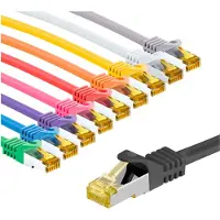 Goobay RJ45-Patchkabel CAT 6A S/FTP (PiMF), 500 MHz mit CAT 7 Rohkabel, 2 m, Set in 10 Farben