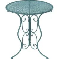 HTI Gartentisch Lani für überdachten Außenbereich, Eisen, Blau, Ø 55 cm, Höhe 70 cm