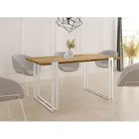 WFL GROUP Ausziehbarer Esstisch - Großer Tisch im Loft-Stil mit Weiße Metallbeinen 160 bis 260 cm - Industrietisch für das Wohnzimmer - Spacesaver - Lancelot Eiche - 160 x 90 cm