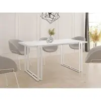WFL GROUP Ausziehbarer Esstisch in Weißer Marmoroptik - Großer Tisch im Loft-Stil mit Weißen Metallbeinen 120 bis 220 cm - Industrietisch für das Wohnzimmer - Spacesaver - Marmor Weiß - 120 x 80 cm