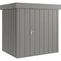Hörmann , Metall-Gerätehaus "Juno" mit Flachdach, JFD4 - Modern Europapromotion, 214 x 166 cm (B x T), graualuminium, 1-flüglige Tür, Anschlag rechts