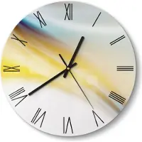 DEQORI Glasuhr Ø30 cm Römisch 'Warmer Farbverlauf' Wanduhr Glas Uhr Design leise