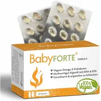 BabyFORTE Omega-3 | Algenöl optimales DHA & EPA Verhältnis 60 St Kapseln