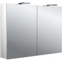 Emco pure 2 style LED-Lichtspiegelschrank mit Aufsatzstrahlern, 2 Türen, 1000x711x153mm, 979705304