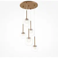 Maytoni Goldene Hängeleuchte 5 Glaskugeln Basic Form G9 20W Messing IP20