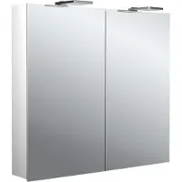 Emco flat 2 style LED-Lichtspiegelschrank mit Aufsatzstrahlern, 2 Türen, 800x711x113mm, 979706303