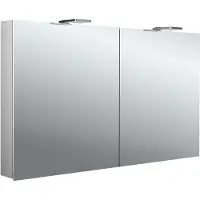 Emco flat 2 style LED-Lichtspiegelschrank mit Aufsatzstrahlern, 2 Türen, 1200x711x113mm, 979706305