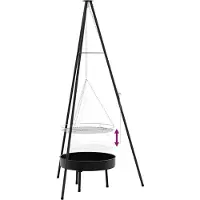 vidaXL Lagerfeuer Stativ 3 stk. Schwarz Stahl