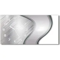 Tulup Wanduhr aus Glas – 60x30 cm - Glasbild - Glasuhr - Gehärtetes Glas - weisse-zeiger - Metallisch motiv