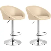 CLP 2er Set Barhocker Miami V2 Kunstleder C creme