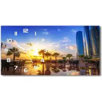 Tulup Wanduhr aus Glas – 60x30 cm - Glasbild - Glasuhr - Gehärtetes Glas - weisse-zeiger - Abu Dhabi Osten