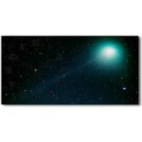 Tulup Wanduhr aus Glas – 60x30 cm - Glasbild - Glasuhr - Gehärtetes Glas - schwarze-zeiger - Galaxis