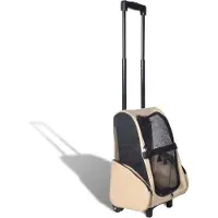 vidaXL "2026 Promotion" Trolley für Haustiere 3-in-1 Faltbar Beige - Fahrradanhänger CC1840