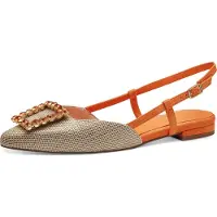 Tamaris Damen Pumps Sling Zierspange Strass spitze Form 1-29403-42, Größe:36 EU, Farbe:Orange