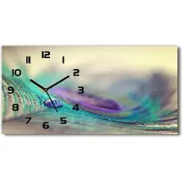 Tulup Wanduhr aus Glas – 60x30 cm - Glasbild - Glasuhr - Gehärtetes Glas - schwarze-zeiger - Schau mal auf der Feder